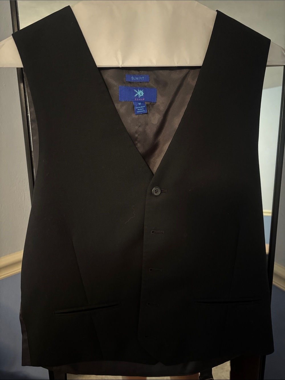 Egara Black Slim Fit Men's Vest